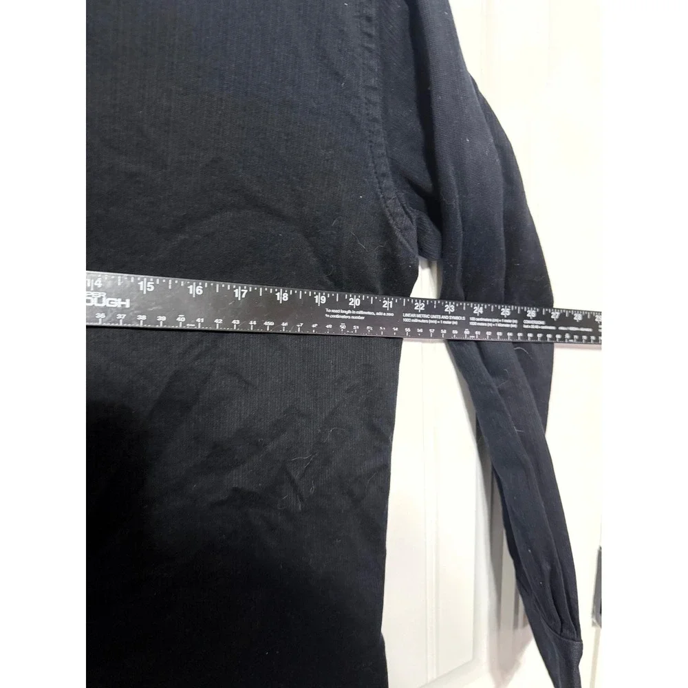 Banana Republic Button Down Shirt Mens L Black Long Sleeve Cotton Textured